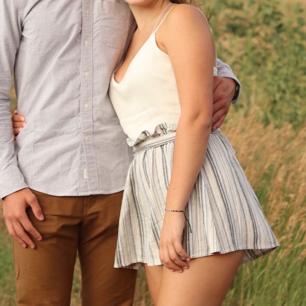 Altar’d state summer romper white and blue